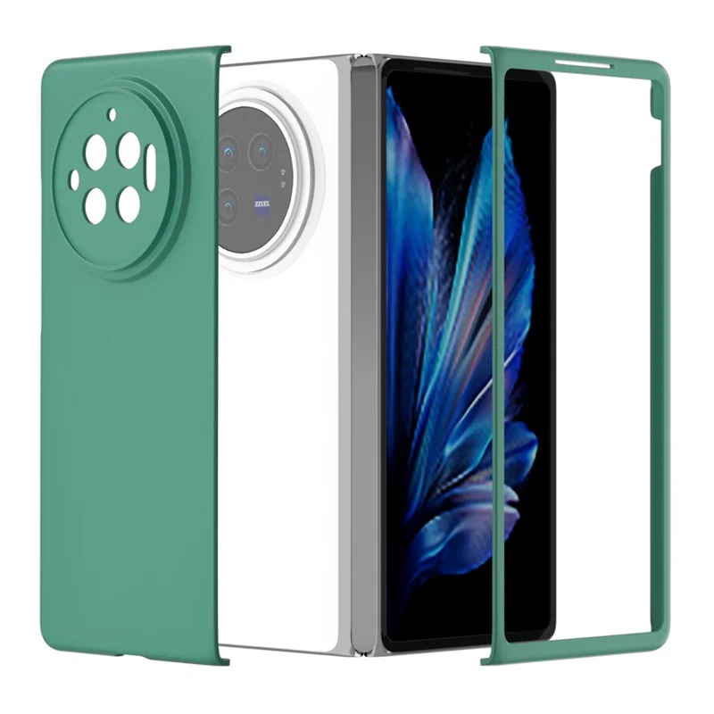 Para o Caso vivo X Fold3 Skin-Touch Hard PC Protective Phone Cover - Verde Escuro