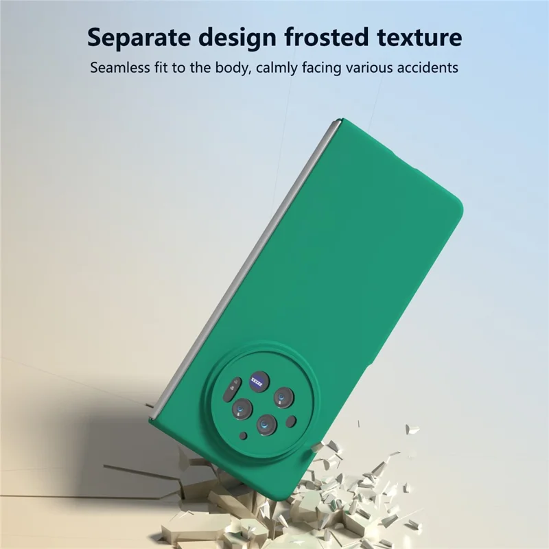 Para o Caso vivo X Fold3 Skin-Touch Hard PC Protective Phone Cover - Verde Escuro