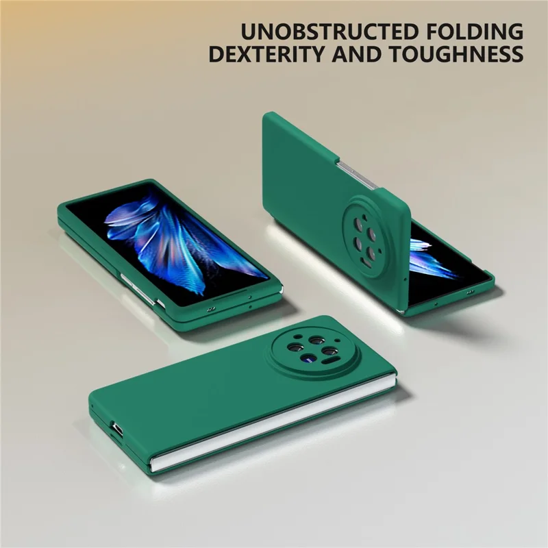 Para o Caso vivo X Fold3 Skin-Touch Hard PC Protective Phone Cover - Verde Escuro