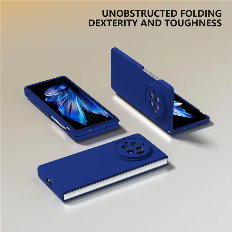 Per vivo X Fold3 Case Skin-Touch Hard PC Protective Phone Cover - Blu Scuro