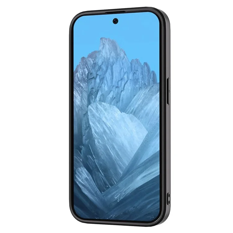 ABEEL Para Google Pixel 9 / Pixel 9 Pro Funda Híbrida de Cuero de Vaca Suave TPU+Carcasa Rígida de PC - Negro
