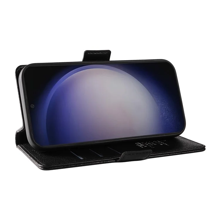 YIKATU YK-007 para Samsung Galaxy S25+ / S24+ Funda magnética de piel sintética + TPU a prueba de arañazos - Negro