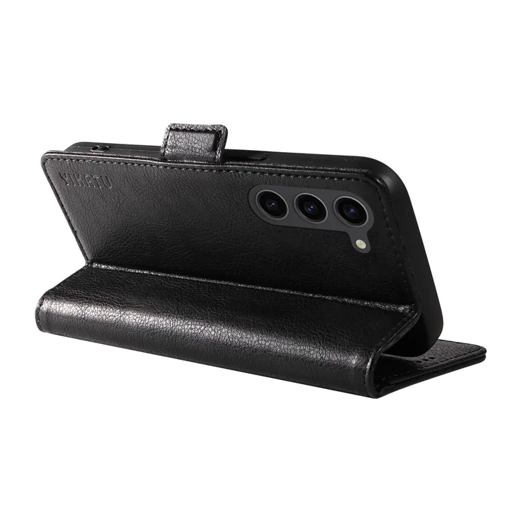 YIKATU YK-007 For Samsung Galaxy S23+ Wallet Case Litchi Texture Leather Flip Phone Cover - Black