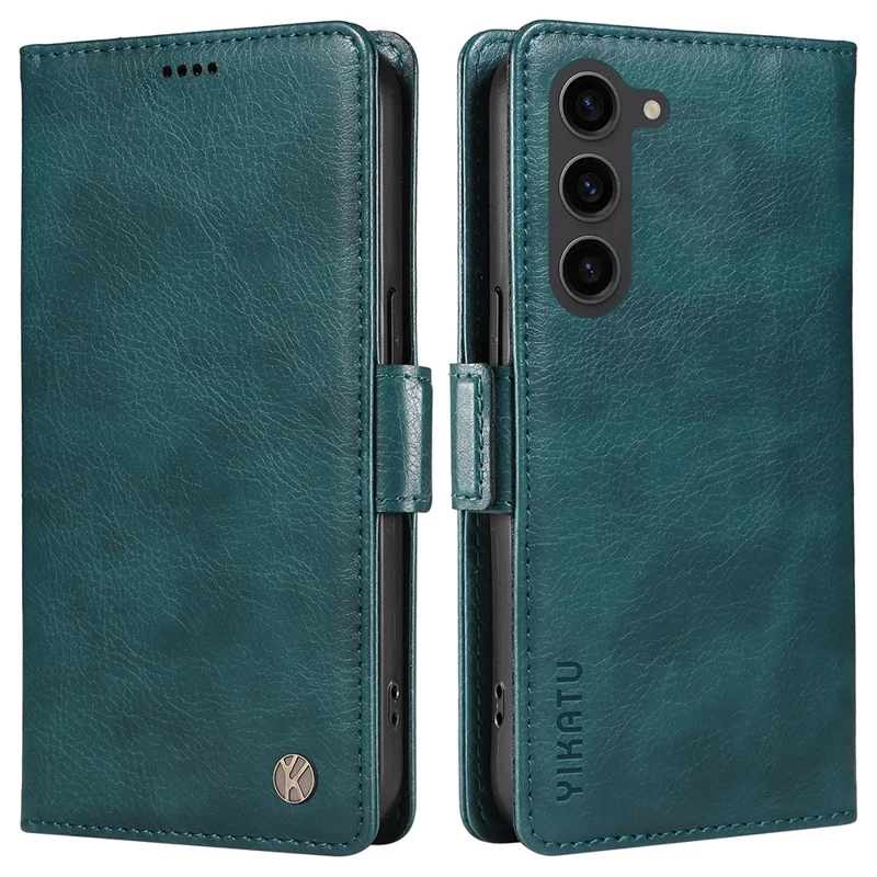 YIKATU YK-007 For Samsung Galaxy S23+ Wallet Case Litchi Texture Leather Flip Phone Cover - Blue