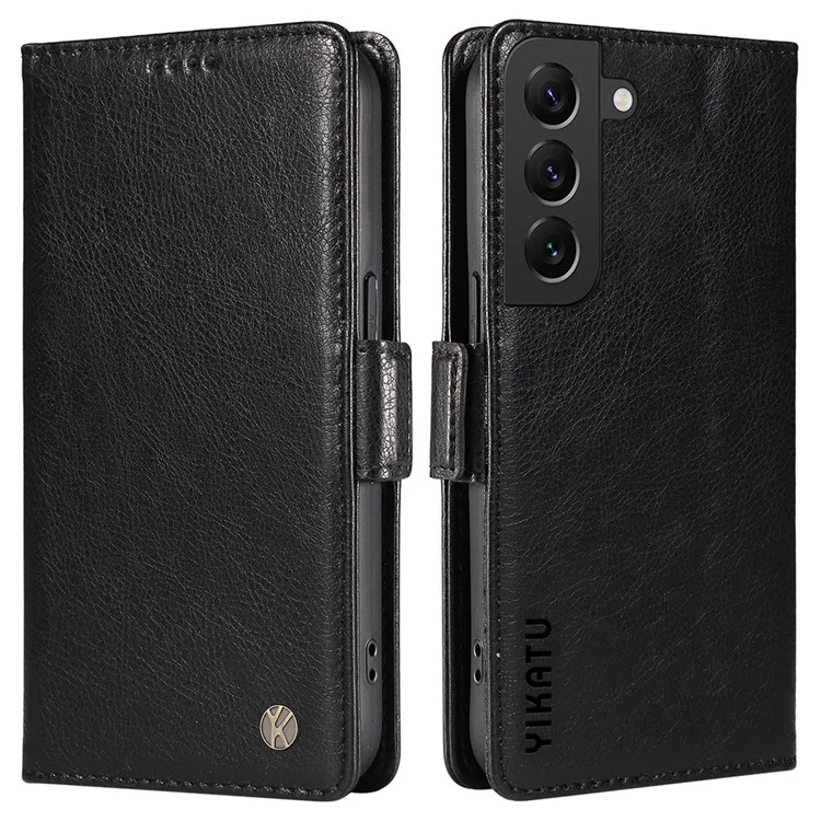 YIKATU YK-007 For Samsung Galaxy S21+ 5G Wallet Case PU Leather Stand Flip Phone Cover - Black