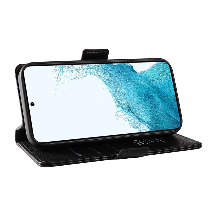 YIKATU YK-007 For Samsung Galaxy S21+ 5G Wallet Case PU Leather Stand Flip Phone Cover - Black
