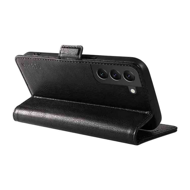 YIKATU YK-007 For Samsung Galaxy S21+ 5G Wallet Case PU Leather Stand Flip Phone Cover - Black