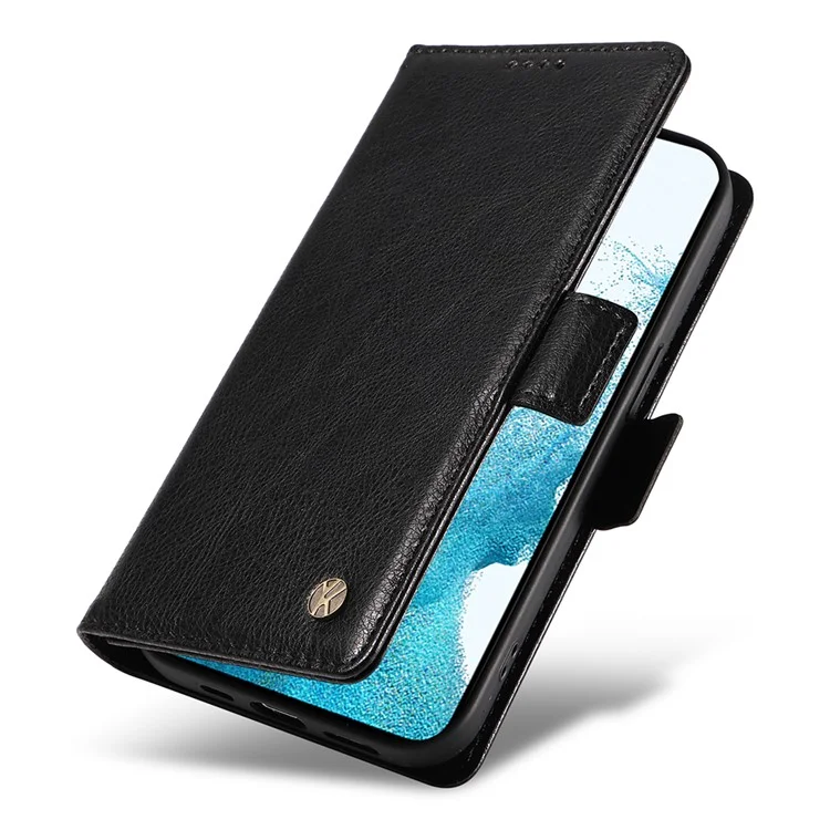 YIKATU YK-007 For Samsung Galaxy S21+ 5G Wallet Case PU Leather Stand Flip Phone Cover - Black
