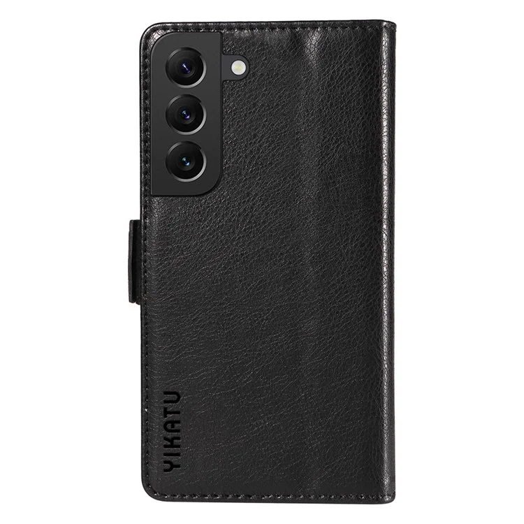 YIKATU YK-007 For Samsung Galaxy S21+ 5G Wallet Case PU Leather Stand Flip Phone Cover - Black
