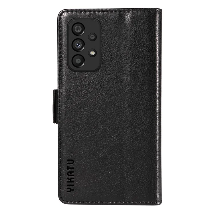 YIKATU YK-007 For Samsung Galaxy A53 5G Magnetic Case Shockproof Leather+TPU Cover with Card Holder - Black