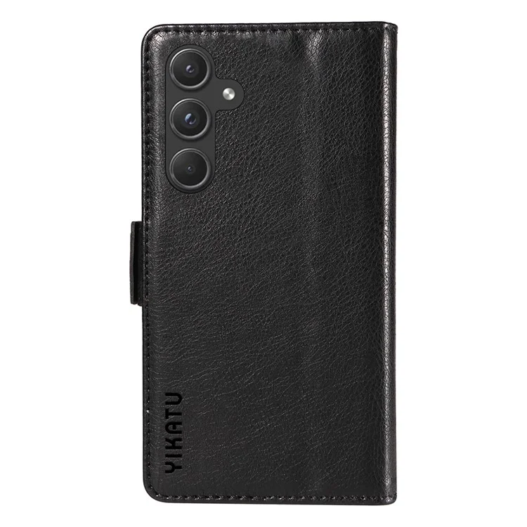 YIKATU YK-007 Para Samsung Galaxy A35 5G Case Carteira Capa de Telefone de Couro com Fecho Magnético - Preto