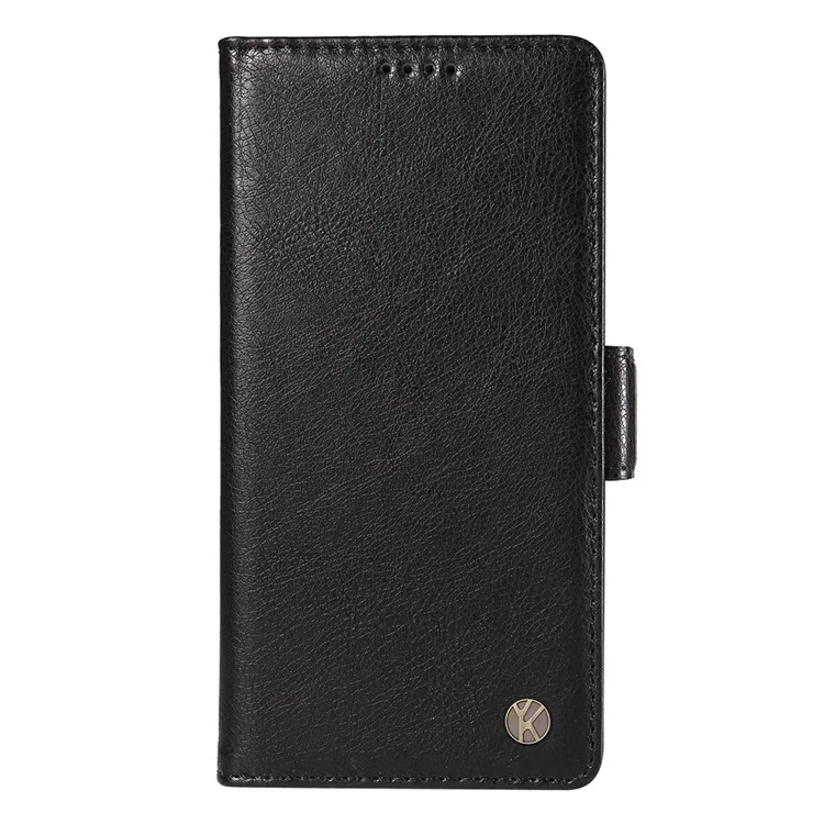 YIKATU YK-007 Funda para iPhone 15 Plus Funda de Billetera de Cuero PU a Prueba de Golpes - Negro