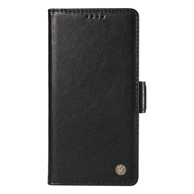 YIKATU YK-007 Für iPhone 14 Magnetische Hülle Litschi-Textur Stoßfeste Lederhülle - Schwarz
