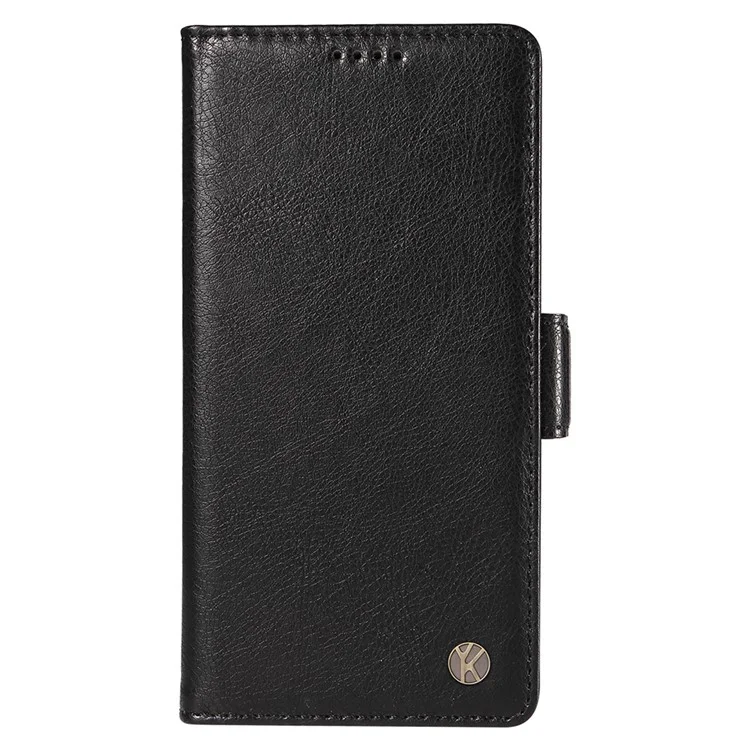 YIKATU YK-007 For iPhone 14 Pro Wallet Case Side Magnetic Clasp PU Leather Phone Cover - Black