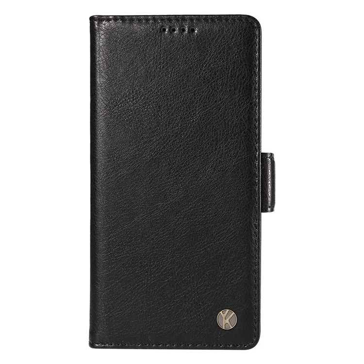 YIKATU YK-007 Para iPhone 13 Funda de Cartera Textura de Litchi Cuero Soporte Cubierta del Teléfono - Negro