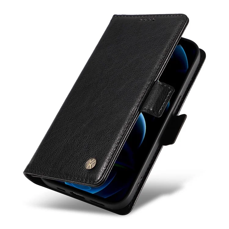 YIKATU YK-007 For iPhone 13 Pro Max 6.7 inch Case PU Leather Magnetic Phone Cover with Card Holder - Black