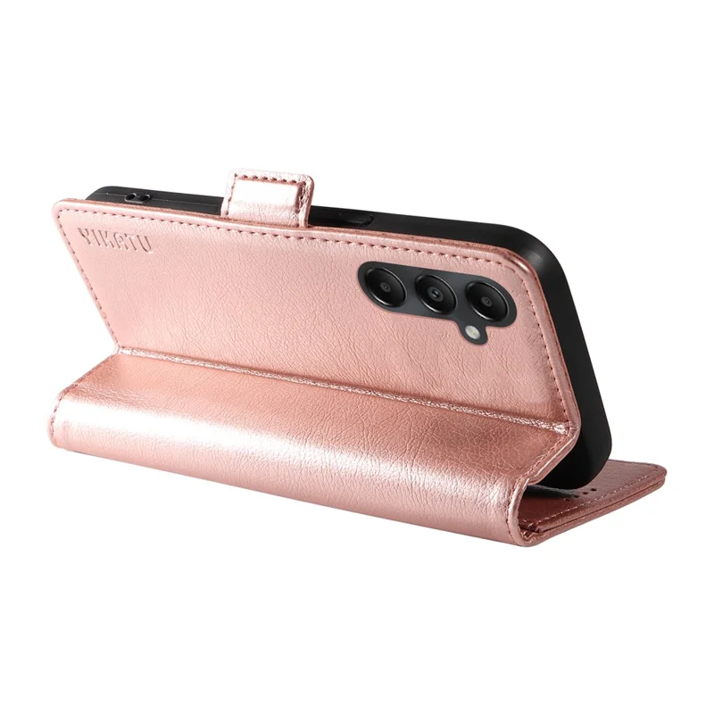 YIKATU YK-007 Para Samsung Galaxy A15 4G / A15 5G Capa Carteira Couro+TPU Fechamento Magnético Capa de Telefone - Rose Gold