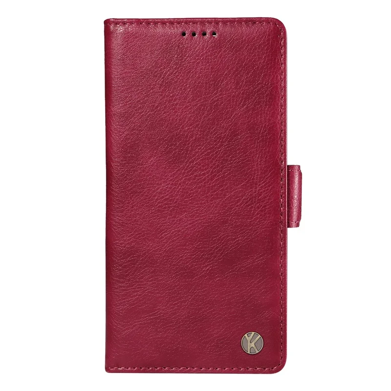 Yikatu YK-007 Pour Samsung Galaxy A15 4G / A15 5G Buille Cuir Cuir + Tpu Magnétique Magnetique Couverture Téléphon - Vin Rouge