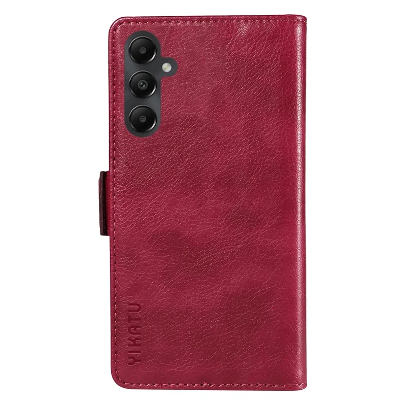 Yikatu YK-007 Pour Samsung Galaxy A15 4G / A15 5G Buille Cuir Cuir + Tpu Magnétique Magnetique Couverture Téléphon - Vin Rouge