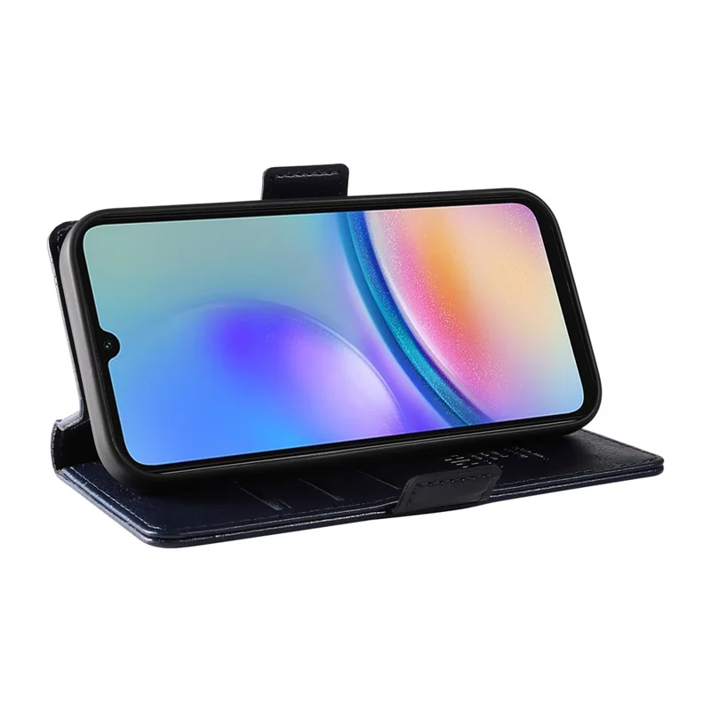 Yikatu YK-007 Para Samsung Galaxy A15 4G / A15 5G Case Willet Leather+TPU Close de Cierre Magnético Cubierta - Azul Marino
