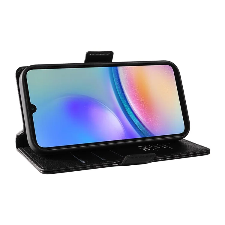 YIKATU YK-007 Para Samsung Galaxy A14 4G / 5G Caso Couro+TPU Carteira Capa de Telefone - Preto