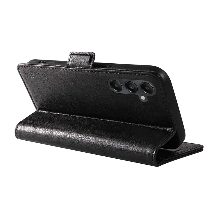 YIKATU YK-007 Para Samsung Galaxy A14 4G / 5G Caso Couro+TPU Carteira Capa de Telefone - Preto