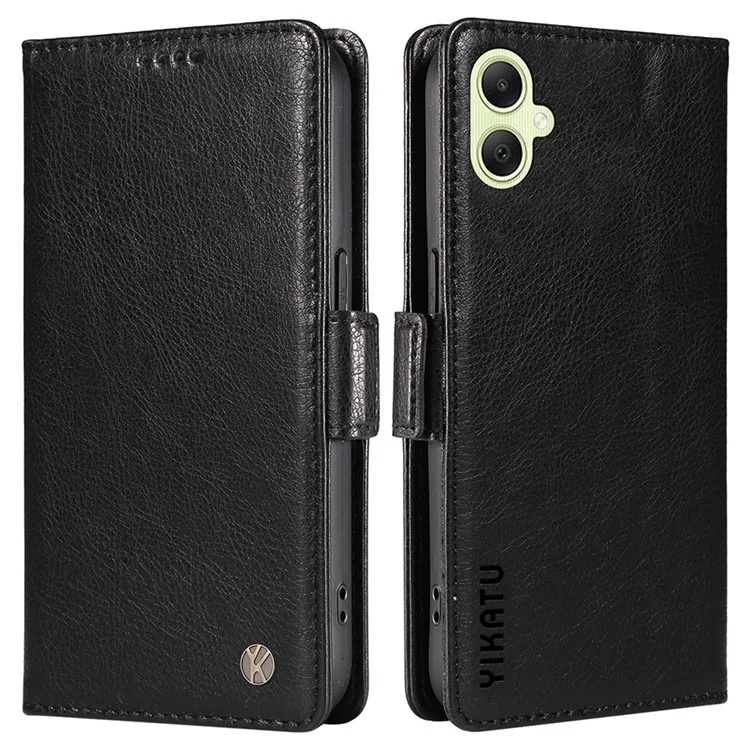 YIKATU YK-007 Para Samsung Galaxy A05 4G Capa de Couro Textura de Lichia Anti-Queda Capa de Telefone - Preto