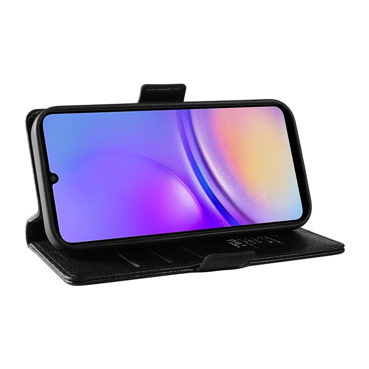 YIKATU YK-007 Para Samsung Galaxy A05 4G Capa de Couro Textura de Lichia Anti-Queda Capa de Telefone - Preto