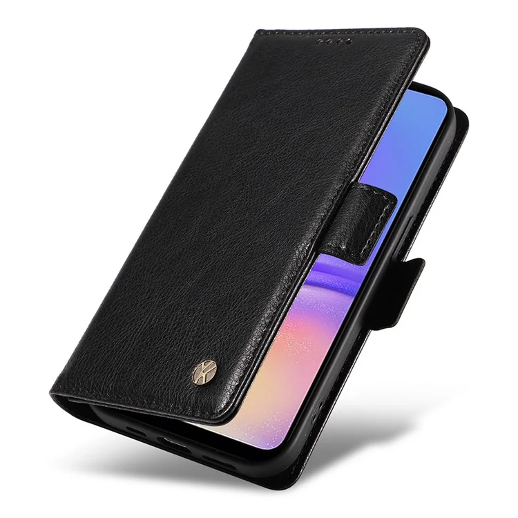 YIKATU YK-007 Para Samsung Galaxy A05 4G Capa de Couro Textura de Lichia Anti-Queda Capa de Telefone - Preto