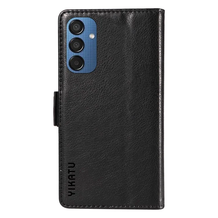 YIKATU YK-007 For Samsung Galaxy M15 5G Wallet Case Magnetic Clasp Leather Phone Cover - Black