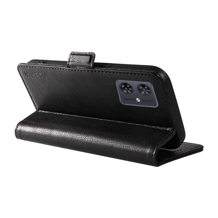 YIKATU YK-007 Capa para Motorola Moto G54 5G Textura de Lichia Capa de Telefone de Couro com Fecho Magnético - Preto