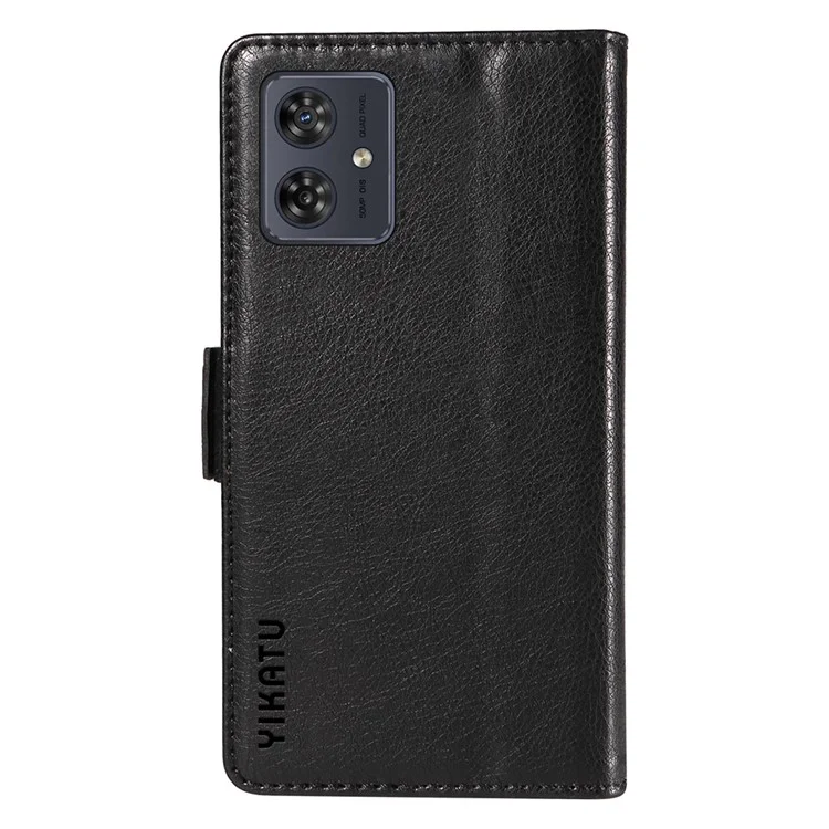 YIKATU YK-007 Capa para Motorola Moto G54 5G Textura de Lichia Capa de Telefone de Couro com Fecho Magnético - Preto