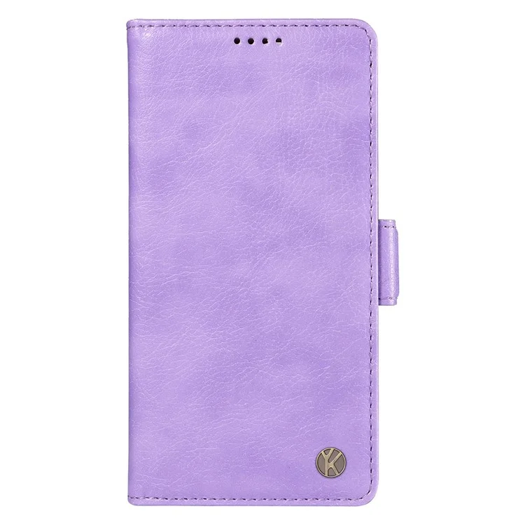 YIKATU YK-007 Für Motorola Moto G54 5G Hülle Litchi-Textur Ledertelefon-Cover mit Magnetverschluss - Lila