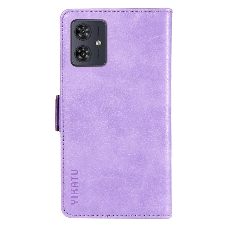 YIKATU YK-007 Für Motorola Moto G54 5G Hülle Litchi-Textur Ledertelefon-Cover mit Magnetverschluss - Lila