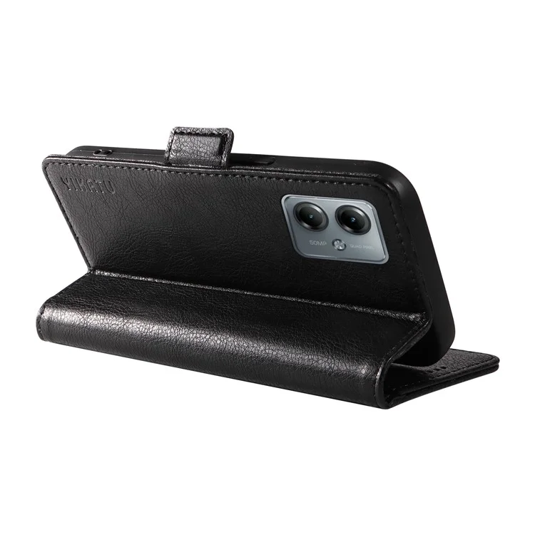 YIKATU YK-007 Per Motorola Moto G14 4G Telefono Custodia Portafoglio Resistente agli urti Custodia in Pelle PU con Supporto - Nero