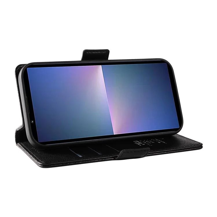 YIKATU YK-007 For Sony Xperia 5 V Case PU Leather Drop Protection Stand Phone Shell - Black