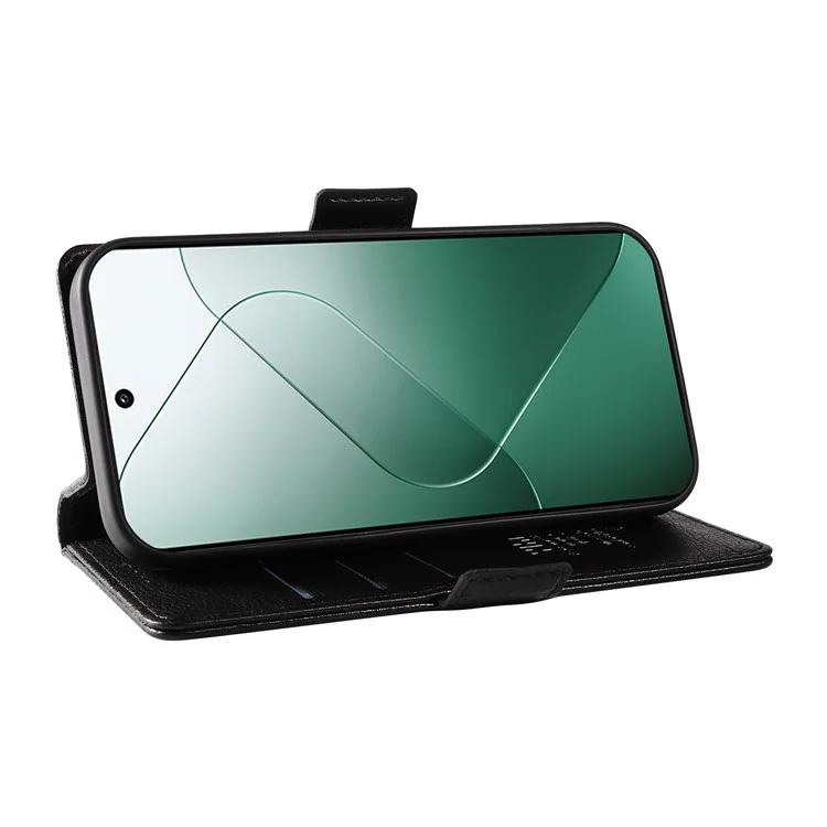YIKATU YK-007 Funda para Xiaomi 14 Textura de Piel de Litchi Cubierta de Teléfono con Broche Magnético - Negro