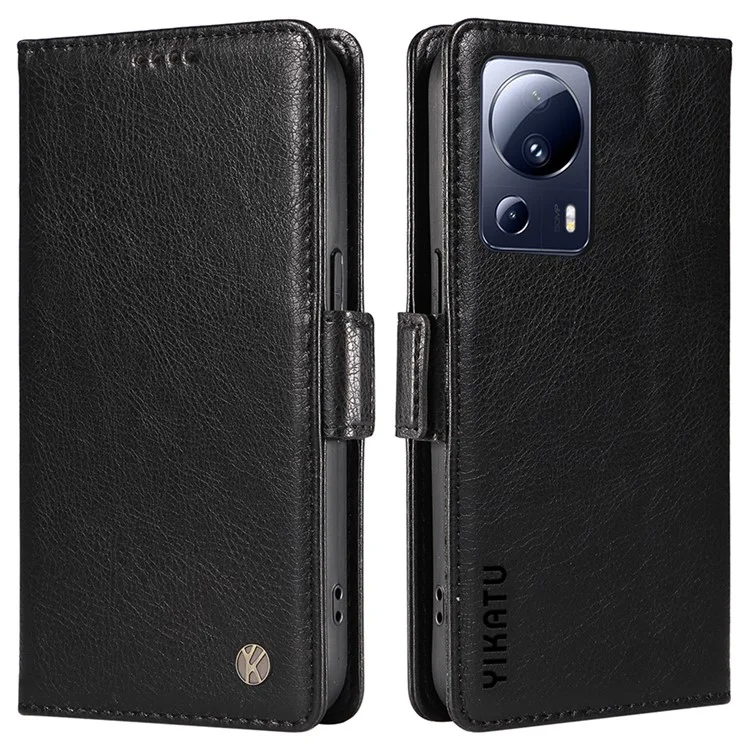 YIKATU YK-007 для Xiaomi 13 Lite / Civi 2 5G Чехол-кошелек из кожи + TPU - Черный
