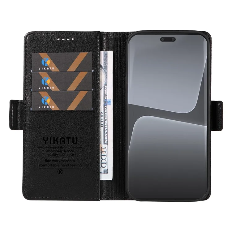 YIKATU YK-007 для Xiaomi 13 Lite / Civi 2 5G Чехол-кошелек из кожи + TPU - Черный