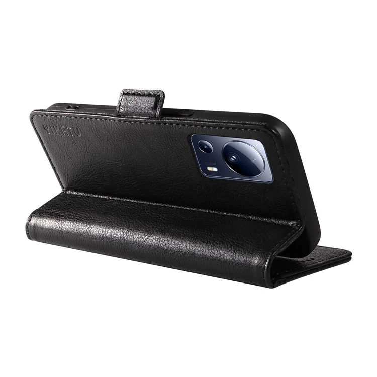 YIKATU YK-007 для Xiaomi 13 Lite / Civi 2 5G Чехол-кошелек из кожи + TPU - Черный