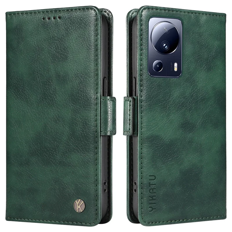 YIKATU YK-007 For Xiaomi 13 Lite / Civi 2 5G Case Wallet Leather + TPU Phone Cover - Green