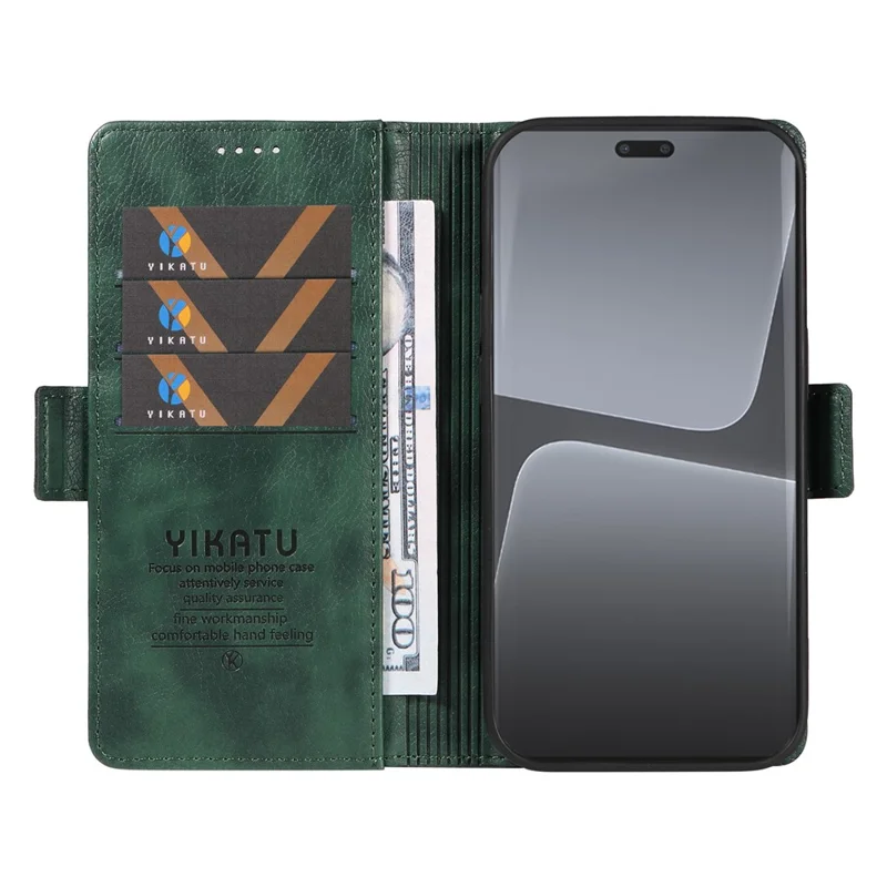 YIKATU YK-007 For Xiaomi 13 Lite / Civi 2 5G Case Wallet Leather + TPU Phone Cover - Green