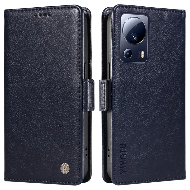 Yikatu YK-007 Для Xiaomi 13 Lite / Civi 2 5G Case Wallet Leather + TPU Phone Cover - Темно-синий