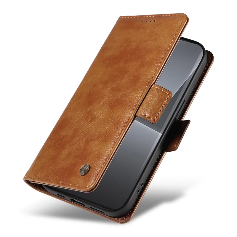 Yikatu YK-007 Para Xiaomi 13 Lite / Civi 2 5G Case Billetera de Cuero + TPU Telephip Cover - Marrón