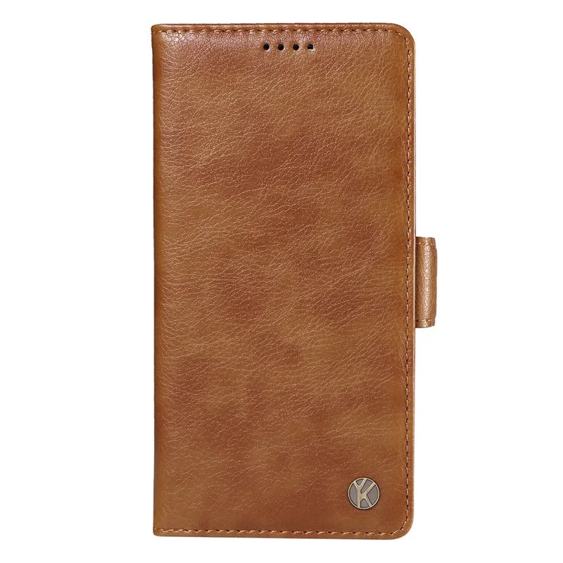 Yikatu YK-007 Para Xiaomi 13 Lite / Civi 2 5G Case Billetera de Cuero + TPU Telephip Cover - Marrón