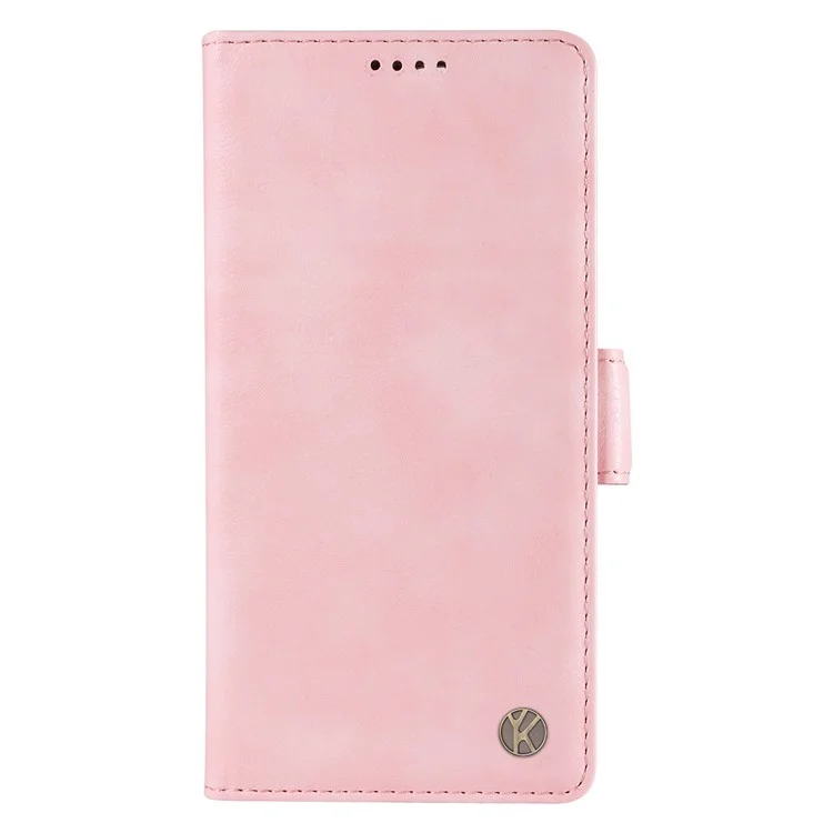 YIKATU YK-007 Para Xiaomi Poco X6 5G / Redmi Note 13 Pro 5G Funda Billetera Textura Piel de Licor - Rosa