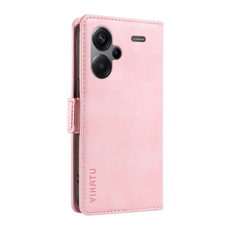 YIKATU YK-007 Für Xiaomi Redmi Note 13 Pro+ 5G Brieftasche Hülle Magnetverschluss Leder Handyhülle - Pink