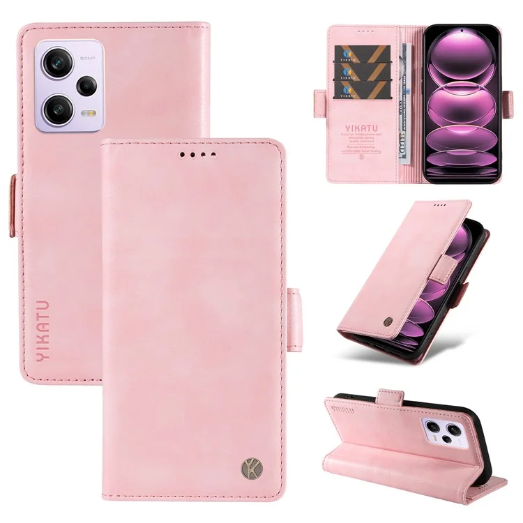 YIKATU YK-007 для Xiaomi Redmi Note 12 Pro 5G / 12 Pro Speed 5G / Poco X5 Pro 5G Кожаный чехол для телефона - Розовый