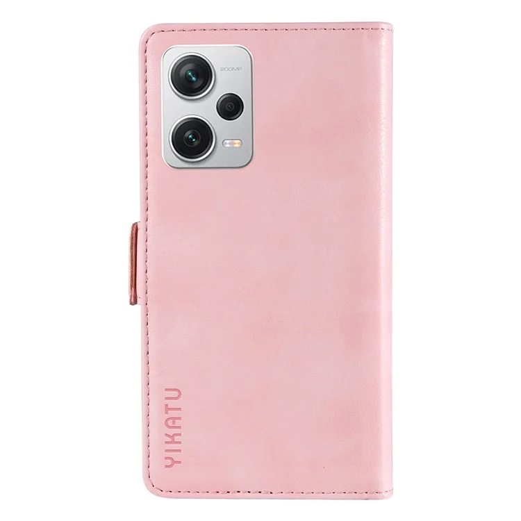 YIKATU YK-007 For Xiaomi Redmi Note 12 Pro+ 5G Case PU Leather Phone Cover with Wallet - Pink