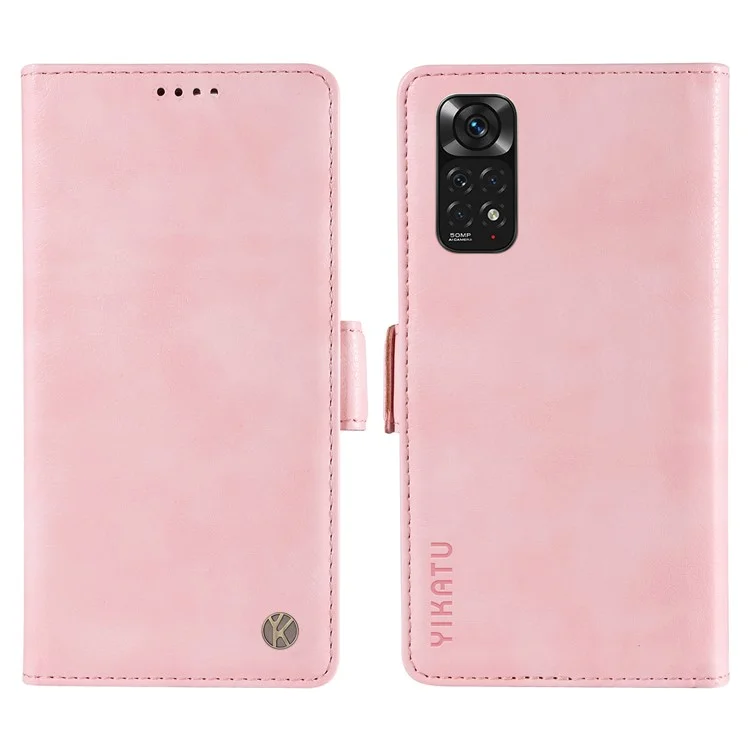 YIKATU YK-007 Pour Xiaomi Redmi Note 12S 4G / Note 11 4G (Qualcomm) / Note 11S 4G Étui en cuir avec texture de litchi Housse de téléphone - Rose